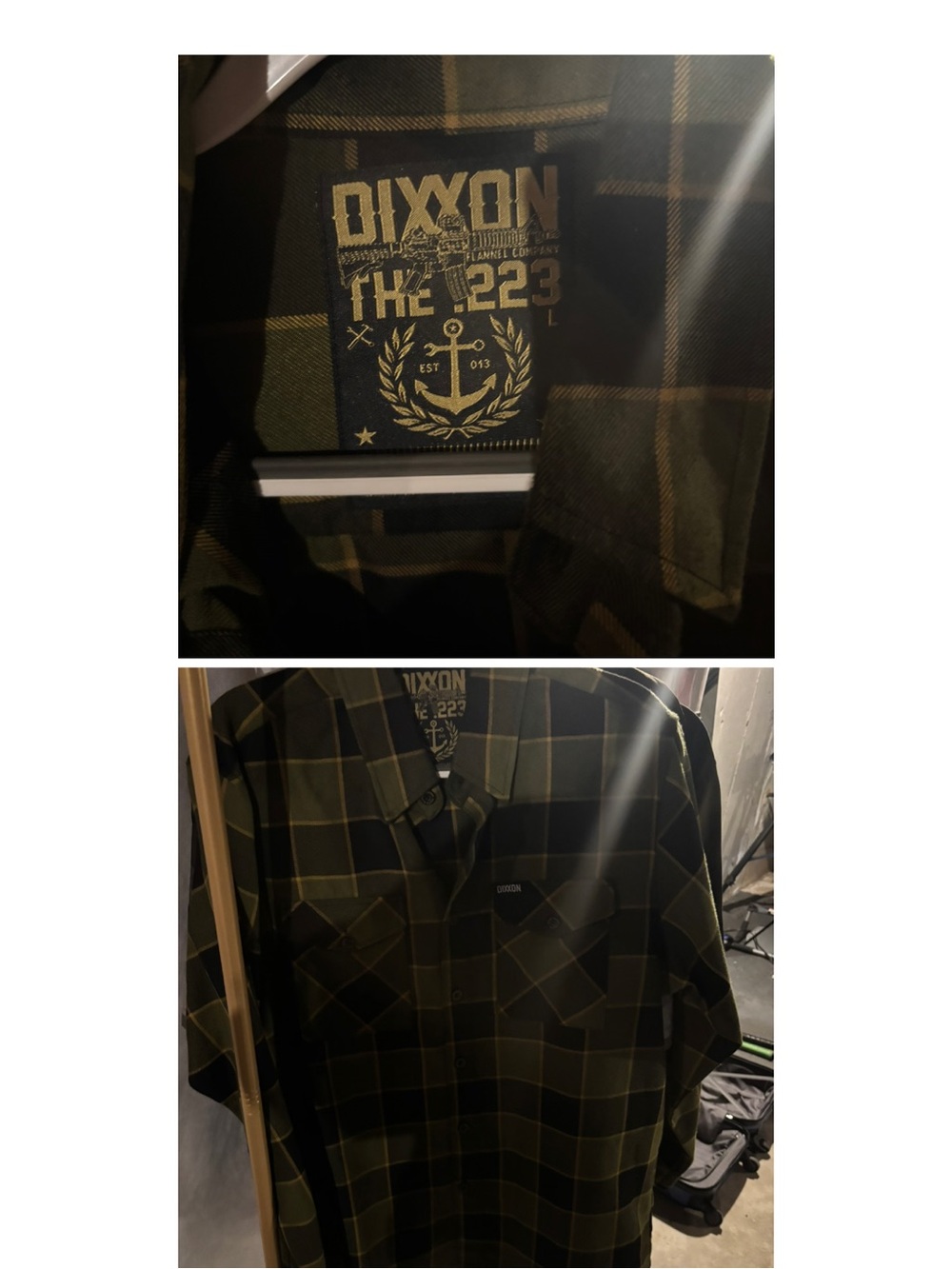 DIXXON Olive & Black Plaid Lightweight Shirt Jacket